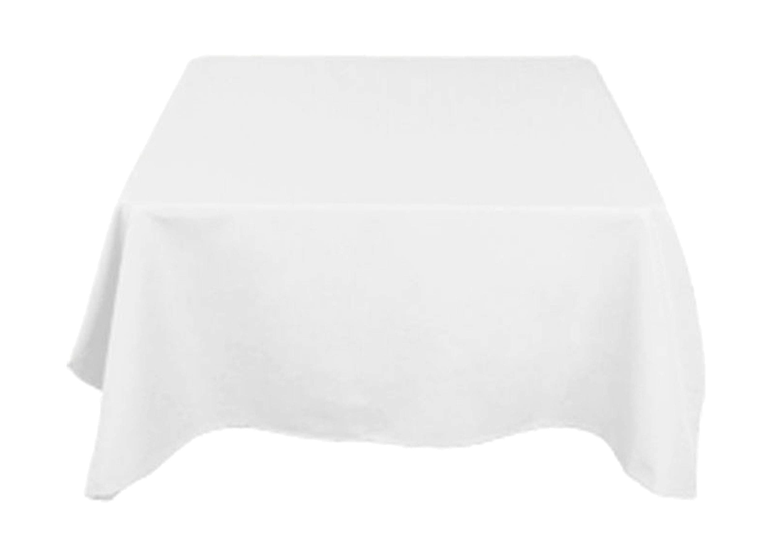 Sterling Mill Seamless Finish Polyester Square Tablecloth Table Cover Cloth for Dining Banquet Christmas Party Parties Wedding Birthday Buffet Trade Shows Restaurant (White, 90" x 90" Square)