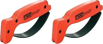 AccuSharp Knife Sharpener, Ergonomic Comfortable Handle, Compact & Easy to Use, Restore and Hone Straight & Serrated Knives, Blaze Orange (Pack of 2)