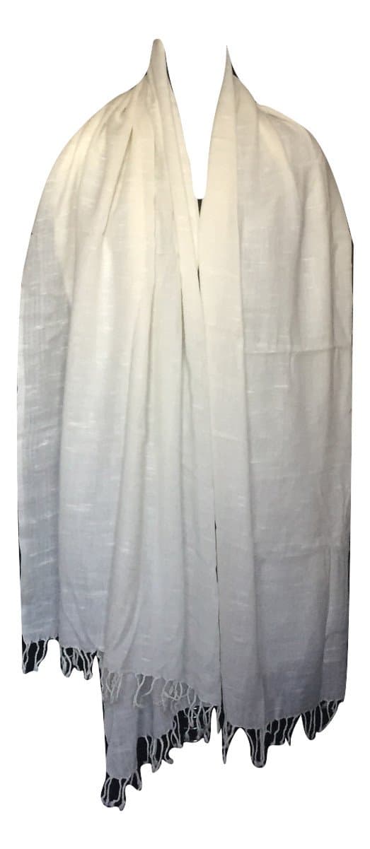 Women's Cashmere Wool Blend Shawl, Off White