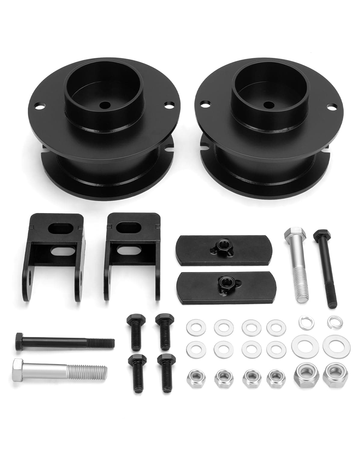 Dynofit 3" Front Leveling Lift Kit for 2014-2025 Ram 2500 4WD, 2013-2025 Ram 3500 (4x4) Pick Up, Heavy Duty Steel Struct Spacers with Shock Extension Brackets