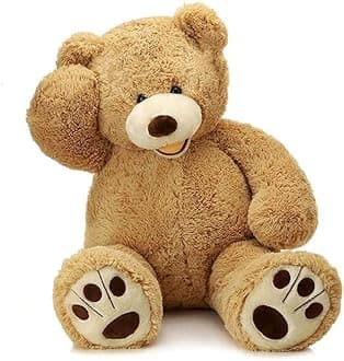 Giant Teddy Bear with Big Footprints Plush Stuffed Animals Light Brown 39 inches