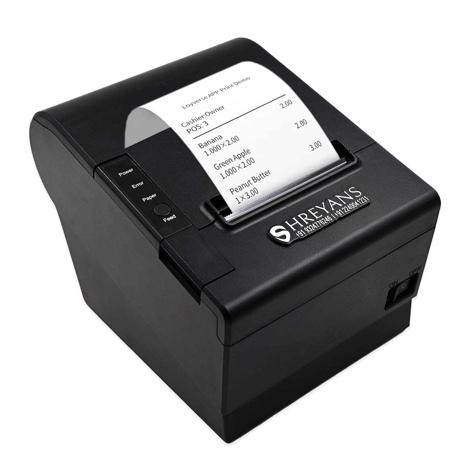 SHREYANS 80mm Thermal Receipt Printer with Auto Cutter (USB+Bluetooth+WiFi + LAN)