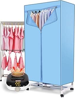 Portable Clothes Dryer, Steam Ironing Machine, Folding Wardrobe Electric Hanger Hot Air Ventilation Clothes Drying Rack Heating, Large Capacity Clothes Dryer, Power-off Protection,style1