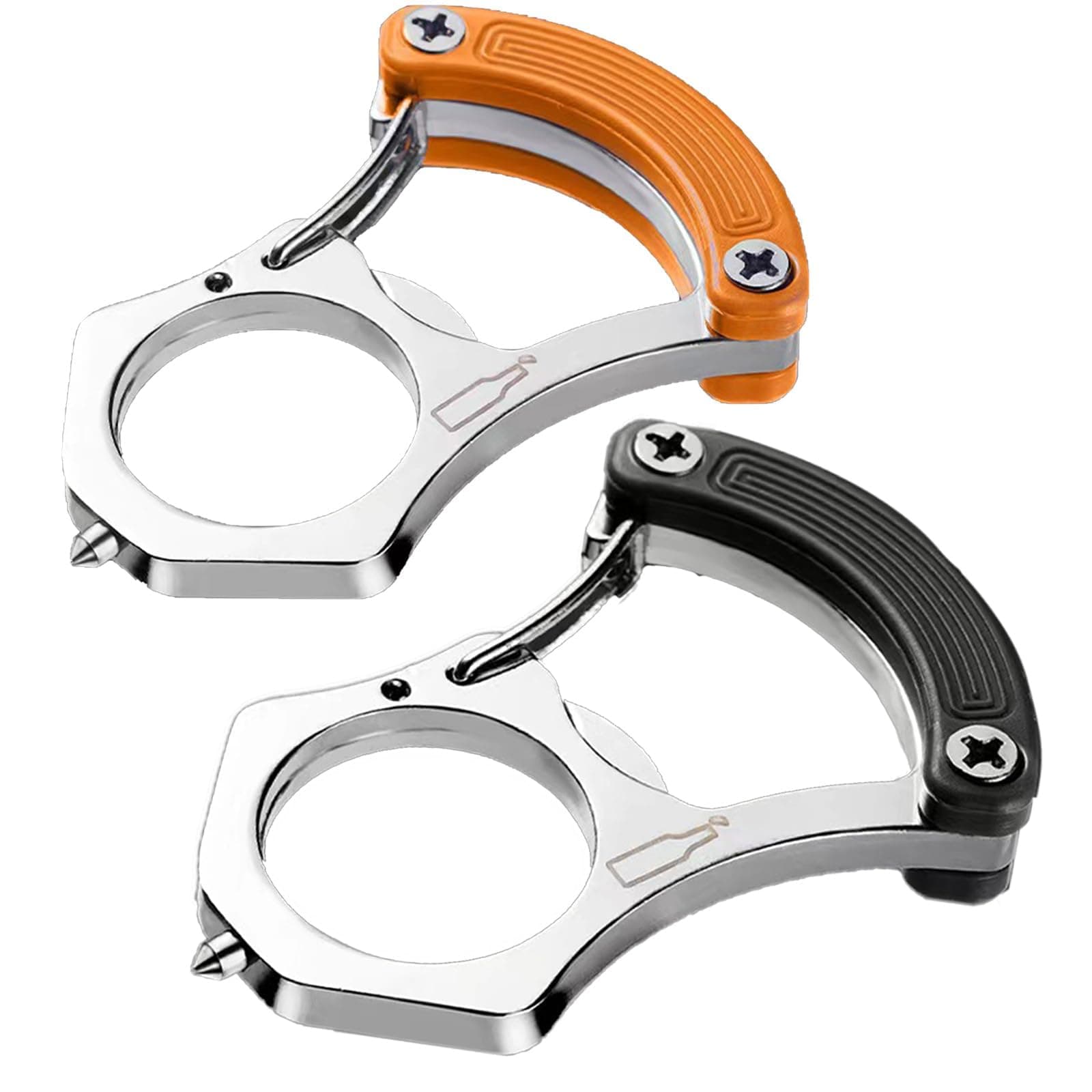 KASTWAVE Multifunctional Keychain, 2 Pcs Orange&black Multifunctional EDC Tool with Keychain Ring Bottle Opener, Box Cutter, Window Breaker for Repair Emergency Daily Use