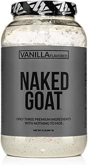 NAKED Goat Vanilla Protein Powder - Pasture Fed Goat Whey Protein Powder from Small-Herd Dairies - Only 3 Ingredients - GMO Free, Soy Free - All Natural - 23 Grams of Protein - 25 Servings