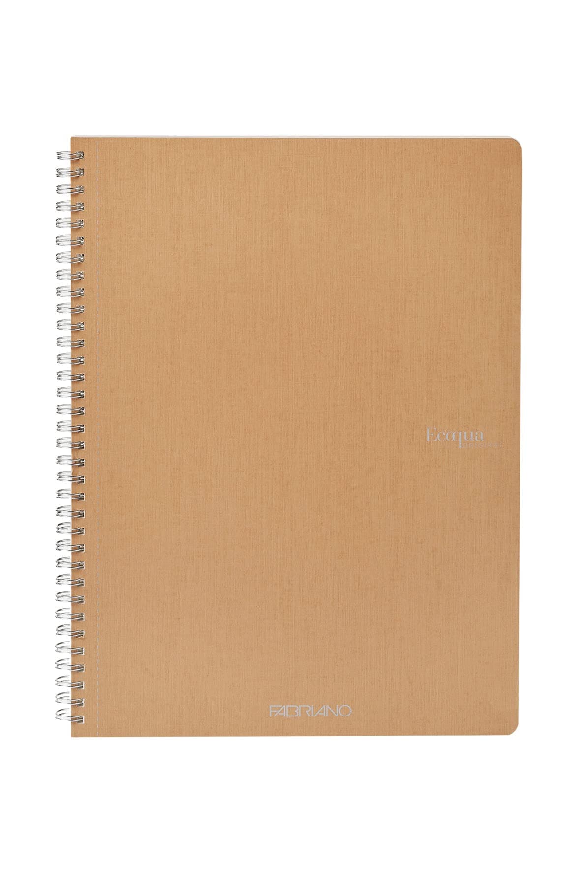 FabrianoEcoqua Original Spiral-Bound Notebook, 8.3" x 11.7", A4, Lined, 70 Sheets, Beige