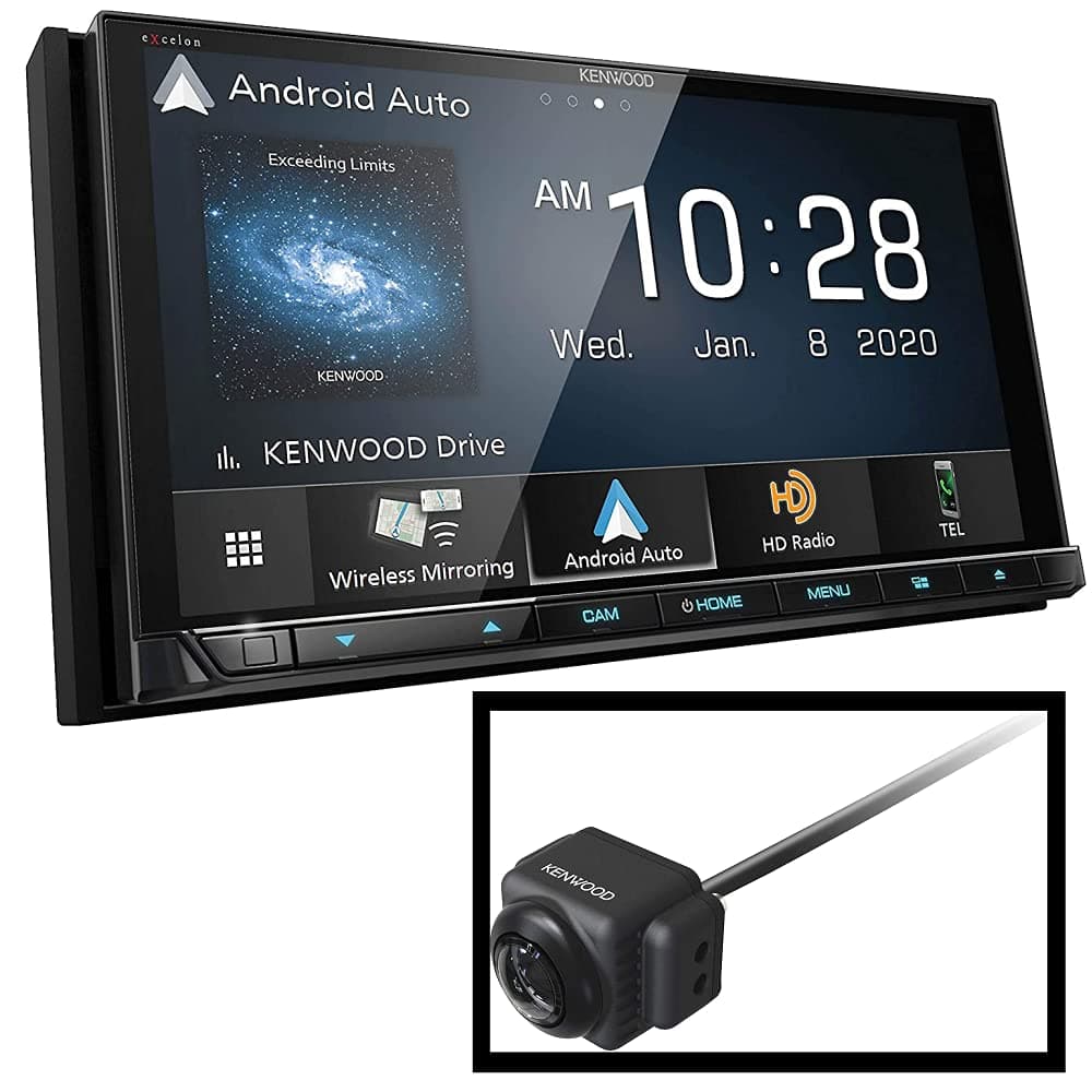 Excelon DDX9907XR 6.8" Touch Panel DVD Receiver Bluetooth HD Radio | 6.8" High Definition Monitor | Apple CarPlay Android Auto | Plus Kenwood CMOS-740HD 1280x720p High Definition Rear Camera