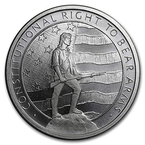 GSM 1 Troy Oz .999 Fine Silver Second Amendment Right to Bear Arms Round