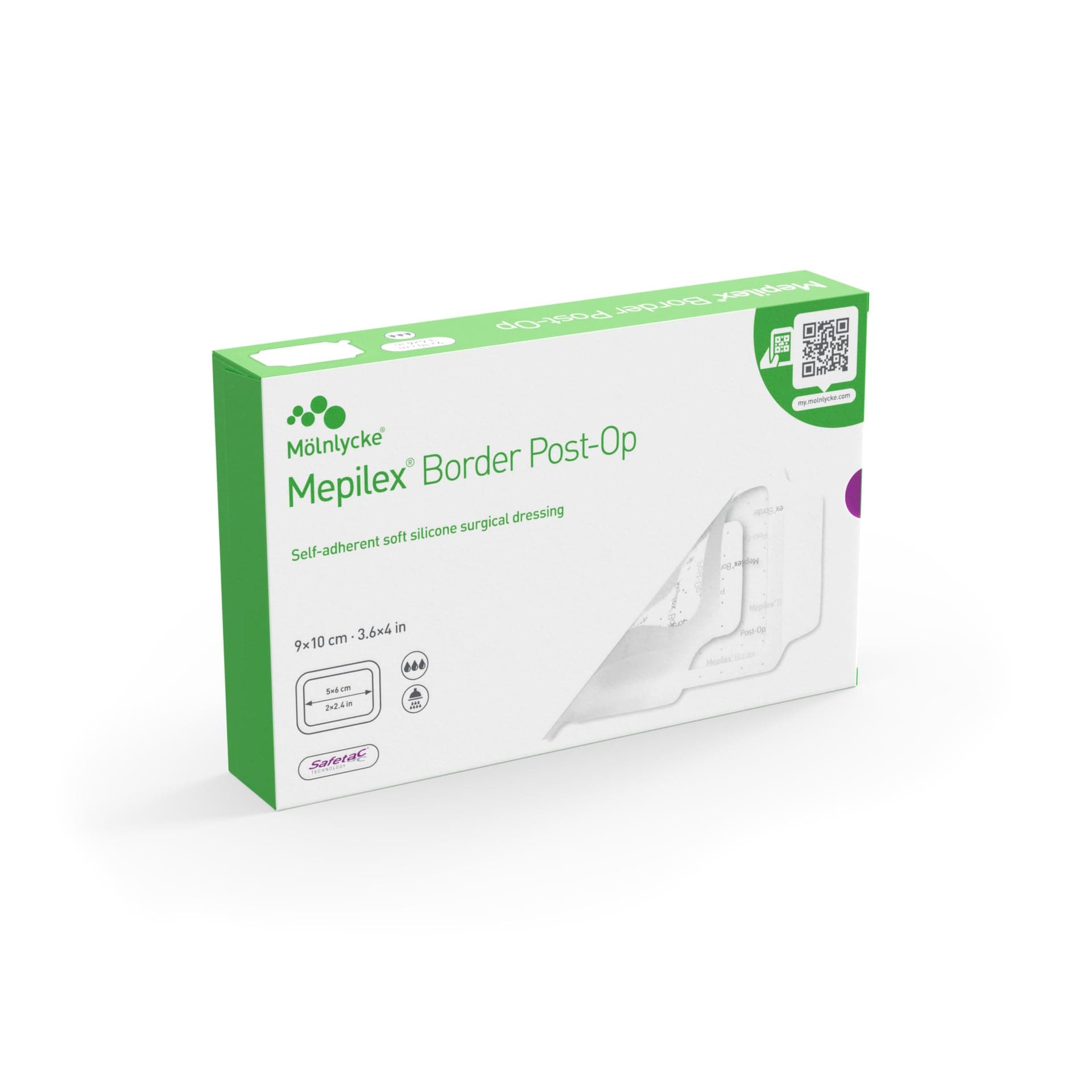 Mepilex border post op All-in-one post-op dressing with extra flexibility for patient mobility high flexibility,good and conformability over joints such as hips and knees size 9 * 10cm/3.6 * 4in