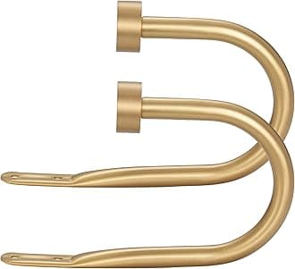 Drapery Holdback,Matte Black Metal Window Curtain Holdback (Warm Gold)