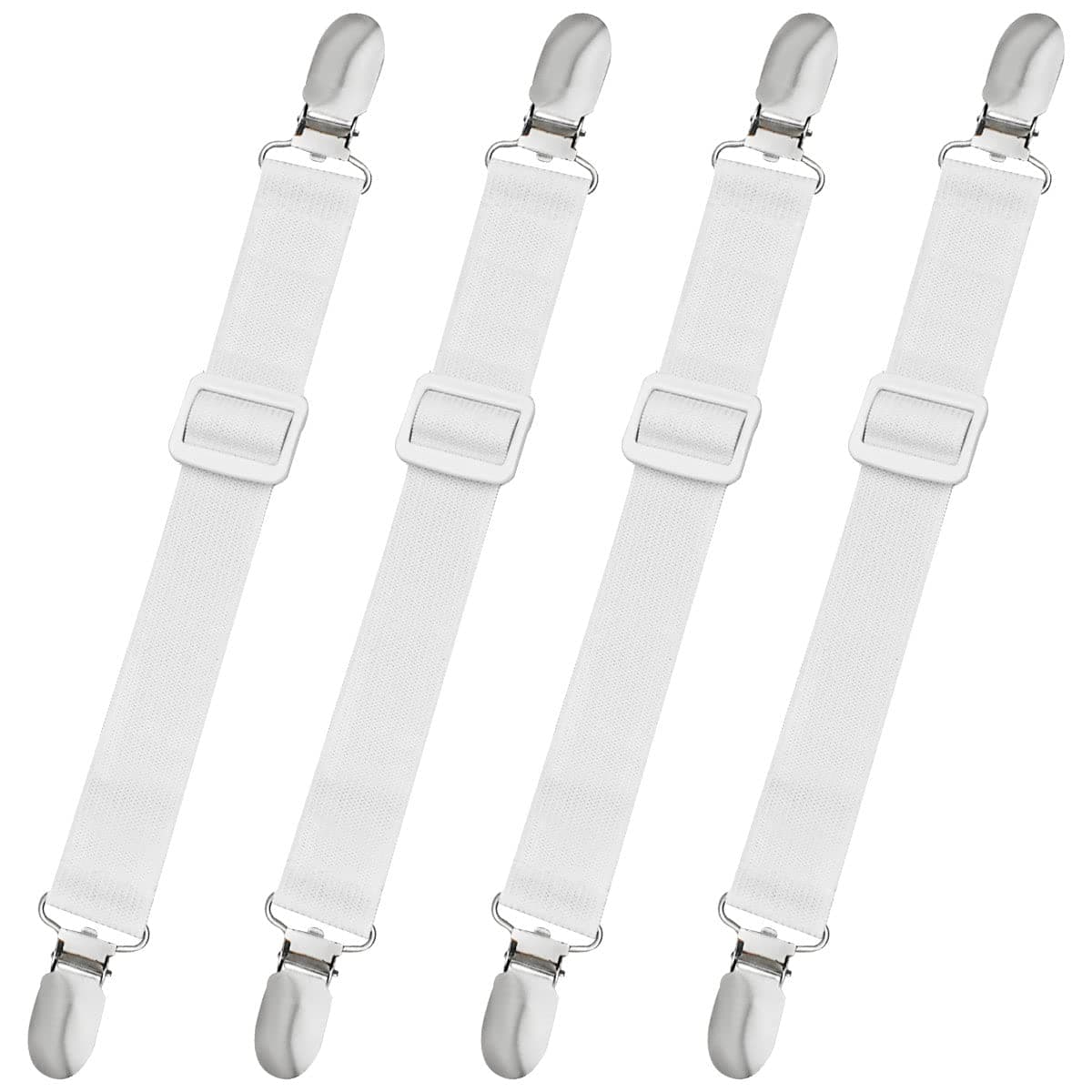 yuntop4 Pcs Adjustable Bed Sheet Straps for Mattress Bed Sheet Fasteners Bed Sheet Holder Elastic Sheets Straps with Clips