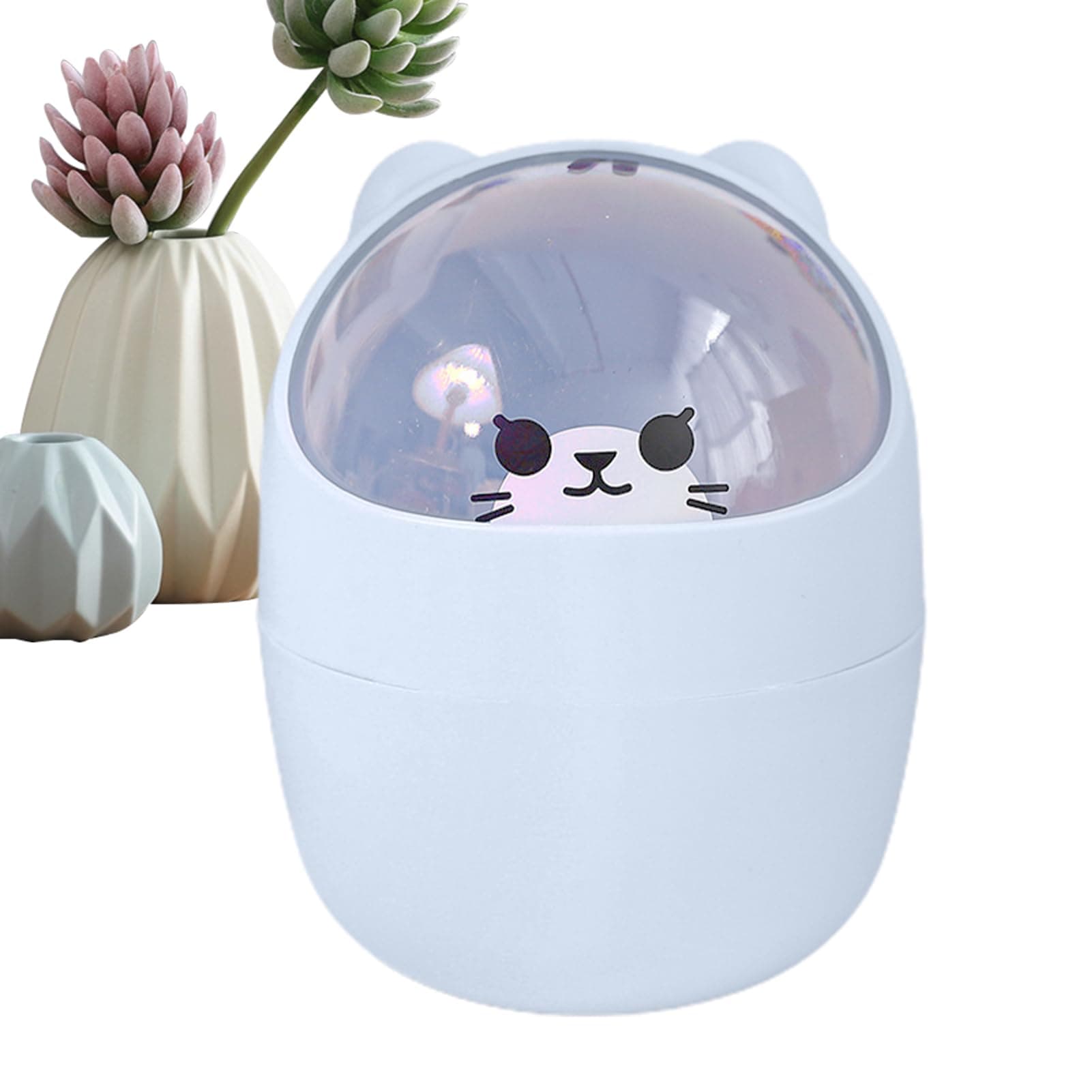 chato Cute Desktop Trash Can - Animal Shape Mini Garbage Bin,Funny Multifunctional With Swing Lid Countertop Garbage Can For Home, Kitchen, Vanity Tabletop, Bedroom