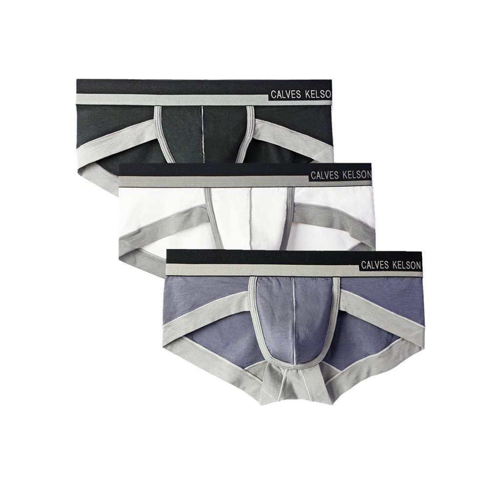 Men's Pouch Underwear 3 Pack Micro Modal ULTRA SOFT Low Rise Briefs(M, White+Black+Grey)
