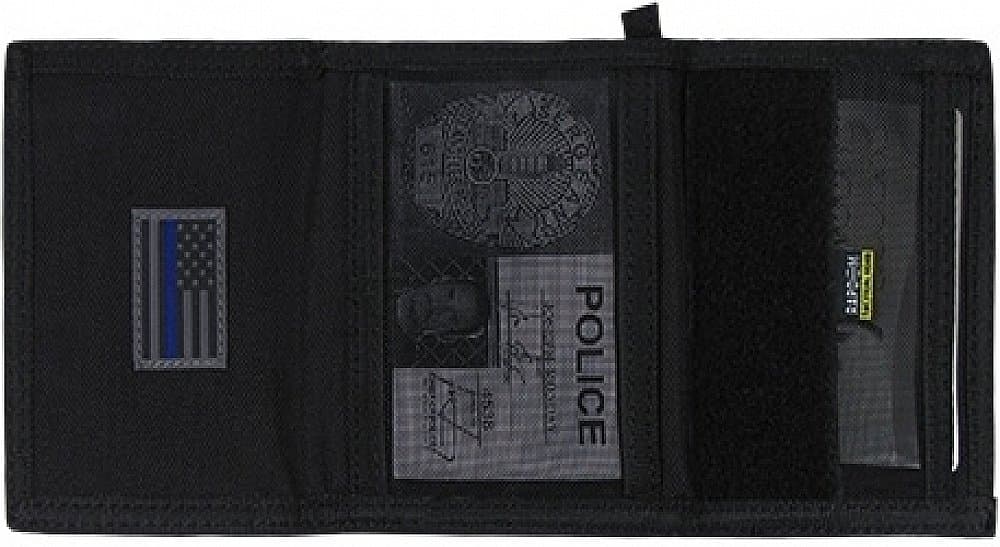 Rapdom Tactical Wallet Thin Blue Line Black 4.75" x 3.5" x 0.75"