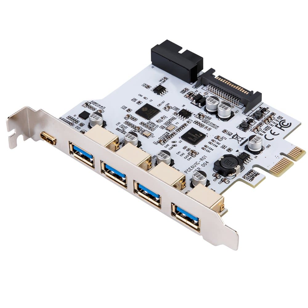 EXPLOMOS PCIE to Type C USB 3.0 Express Card with 15 PIN Power Connector and USB 3.0 Internal 19PIN Connector