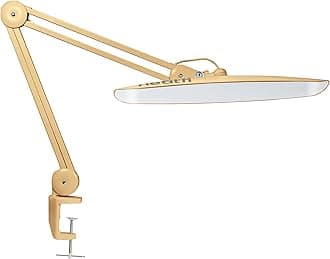 Neatfi XL 2200 Lumens 24W LED Desk Lamp – Shadow-Free Task Lighting | 4-Level Dimming | Home Office & Crafts Use | 50cm Wide Head (Gold, Non-CCT with Clamp)