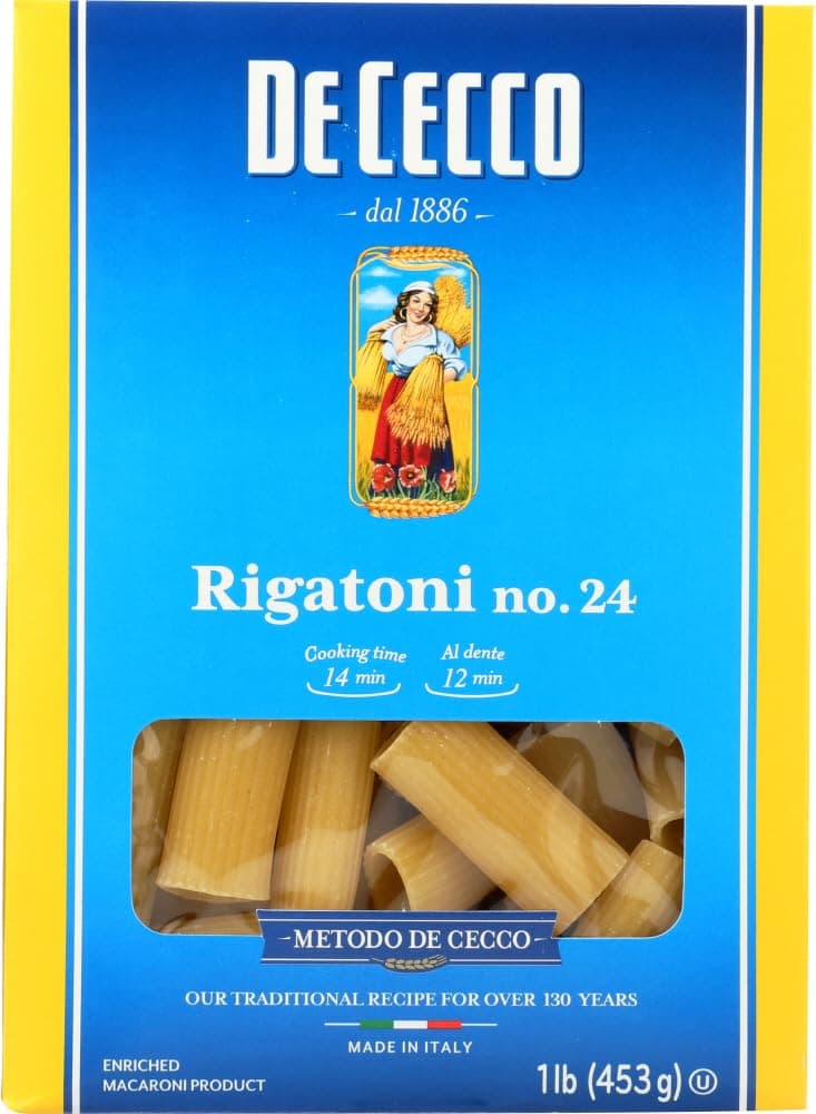 De Cecco Pasta Rigatoni No. 24, 16 oz