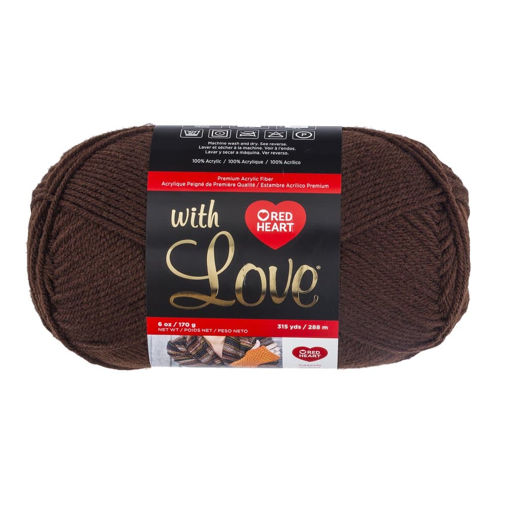Red Heart With Love Yarn, Chocolate