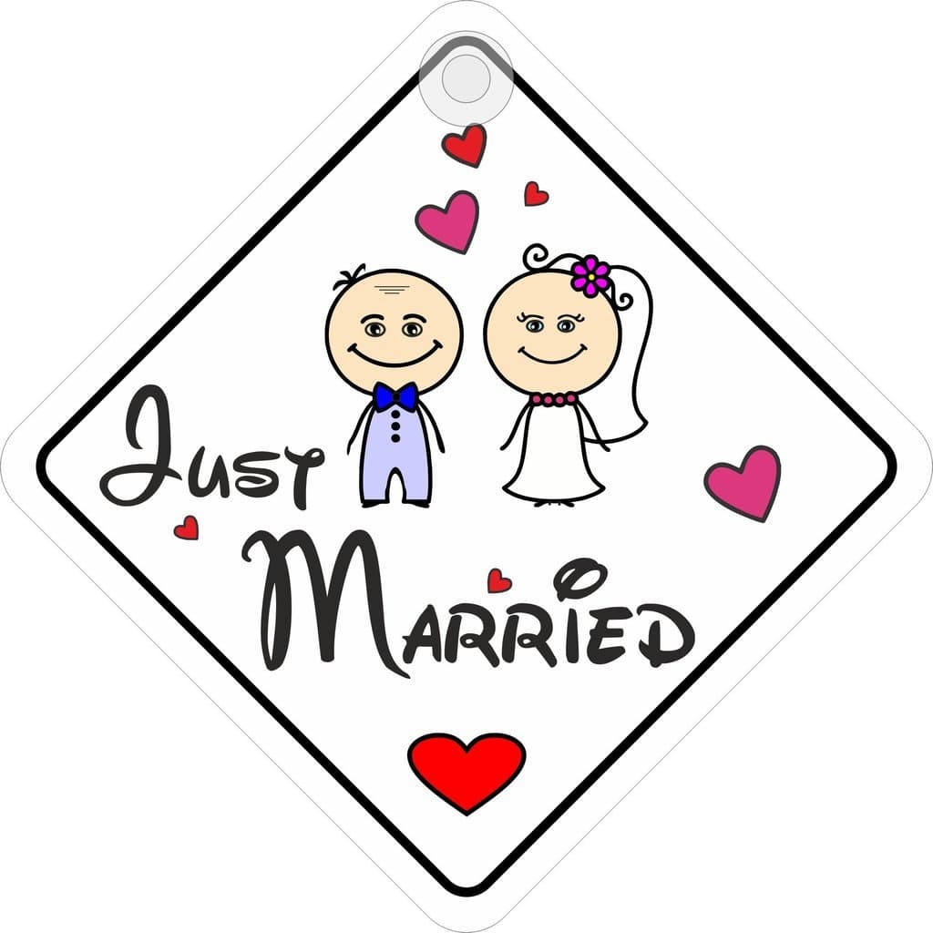Just Married Diamond Hanging Car Window Sign