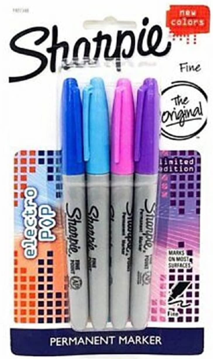 975 Supply Electro Pop Permanent Markers - Bright Colors - 1 Pack of 4 Markers