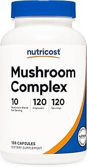 Nutricost Mushroom Complex Supplement, 120 Capsules for 120 Servings per Bottle - 10 Mushroom Blend (Includes Reishi, Maitake, Shiitake, Lion's Mane, and More) - Non-GMO and Gluten Free
