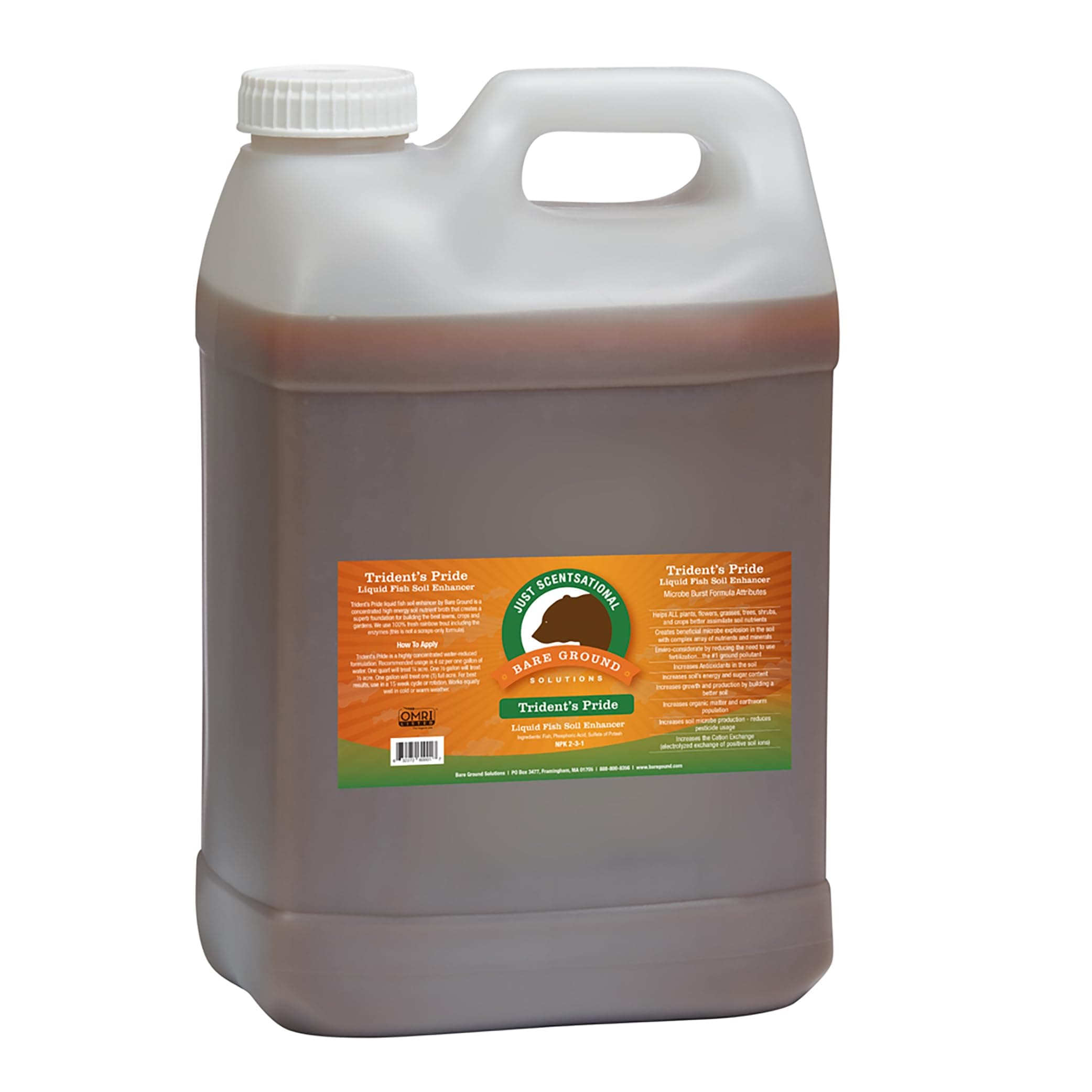 Just Scentsational Bare Ground Solutions TP-2.5G Trident's Pride Organic Liquid Fish Hydroponic Soil Fertilizer, 320 oz (2.5 Gallon)