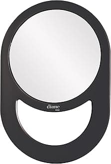 1-Sided Circle Handle Black : Diane Handle Mirror, Black, 11 x 7.5 Inches