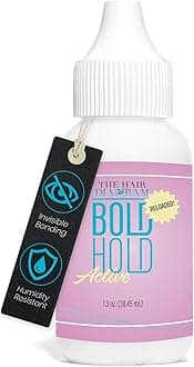 Bold Hold Active The Hair Diagram - Reloaded - Strong Glue For Wigs and Hair Systems - Invisible Bonding - Formulated For Oily Skin - Non Toxic - Humidity Resistant & Waterproof - 1.3oz