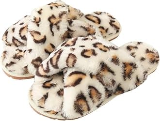 HitopteuWomens & Girls Slippers Ladies Fluffy Plush House Slippers Cozy Open Toe Faux Fur Sliders for Girls Warm Sandals Indoor Winter
