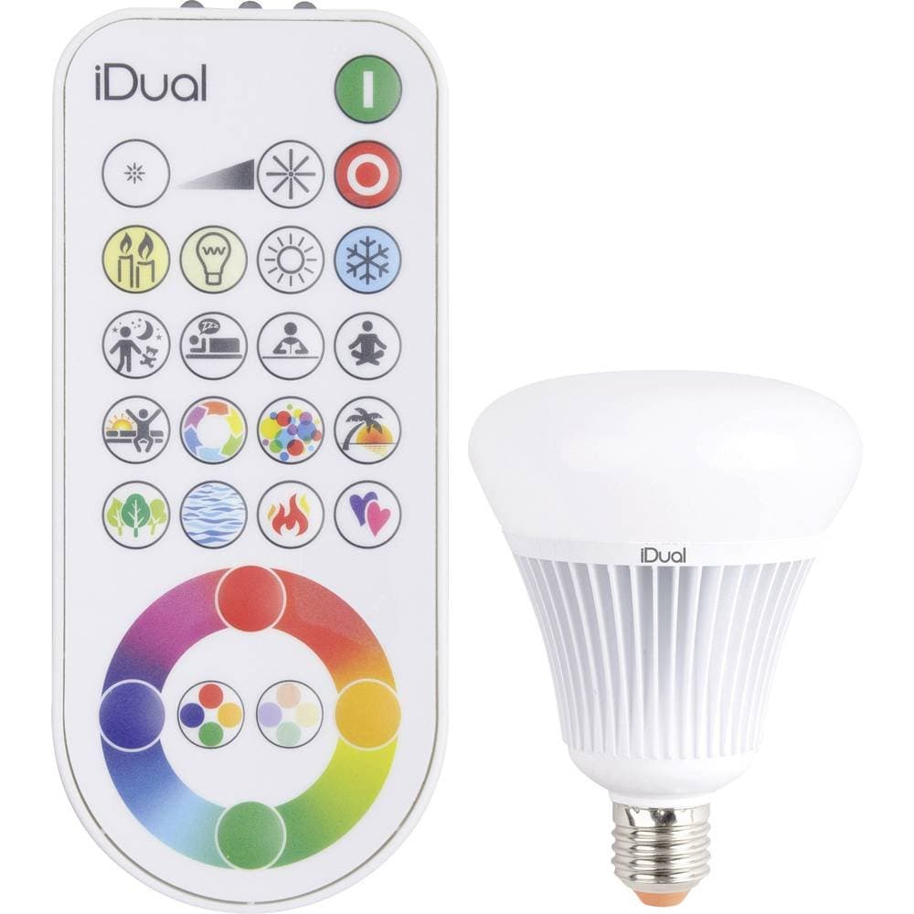 iDual G100 E27-1055lm-20.000h-1-pack with Remote, E27, 16 W [Energy Class A]