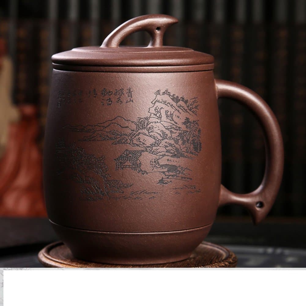 qwert teacup/filter cups,pure handmade cup with lid-A