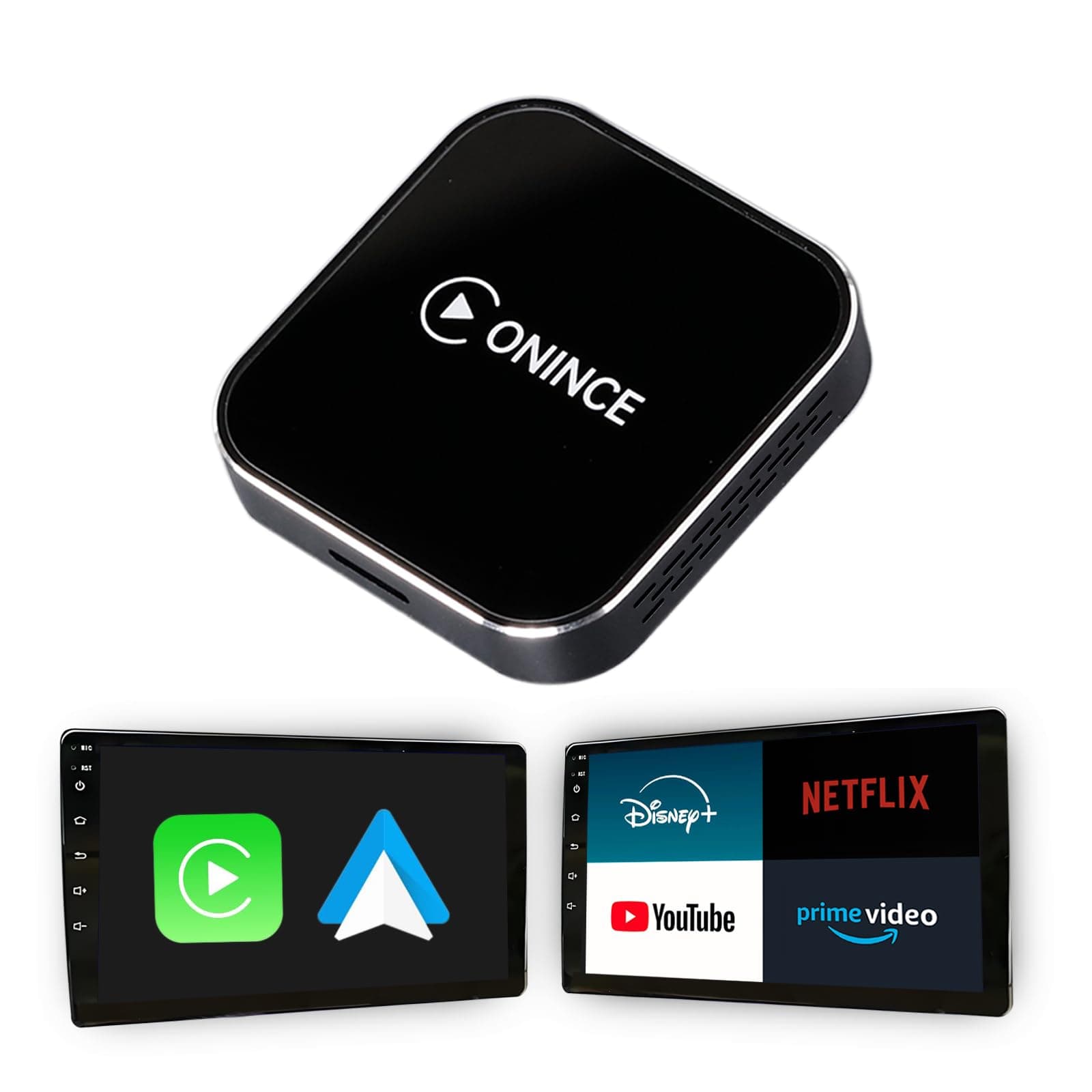 CarPlay AI Box 2025 Upgrade – Magic Box 3.0 with Wireless CarPlay & Android Auto, Bult-in Netflix, YouTube, Disney+, Prime Video | 5.8GHz WiFi, Auto Connect | for OEM Wired CarPlay Cars & Motorcycles