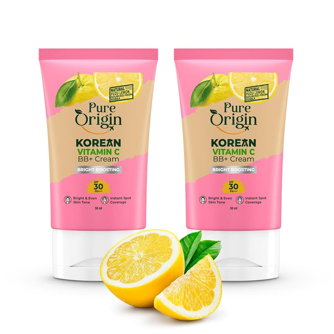 Korean Vitamin C Bright Boosting BB+ Cream (Pack of 2) | Full coverage for Brighter, Glowing and soft skin | For women and men | For all skin type | 100 g