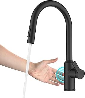 Oletto Touchless Sensor Pull-Down Single Handle Kitchen Faucet in Matte Black, KSF-2830MB