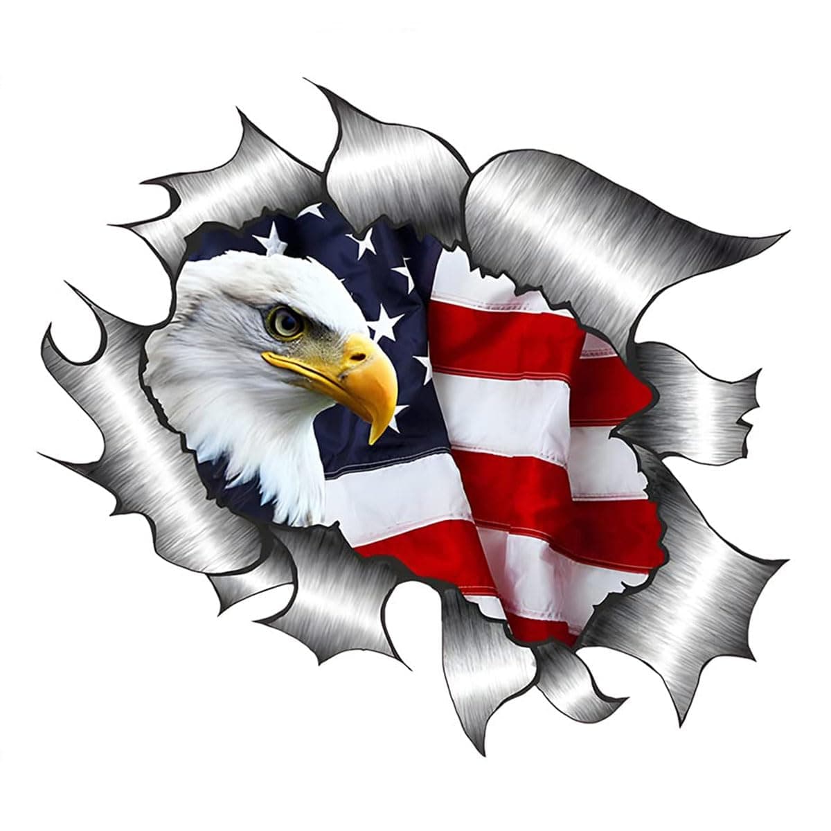 2 Pack American Bald Eagle Car Decal Sticker, 5.91X5.51 Inch Patriotic Eagle Truck Decal Waterproof Bumper Sticker for Car Truck Trailer SUV Van Outdoor Window Wall Laptop Tablet Glass (Number 3)