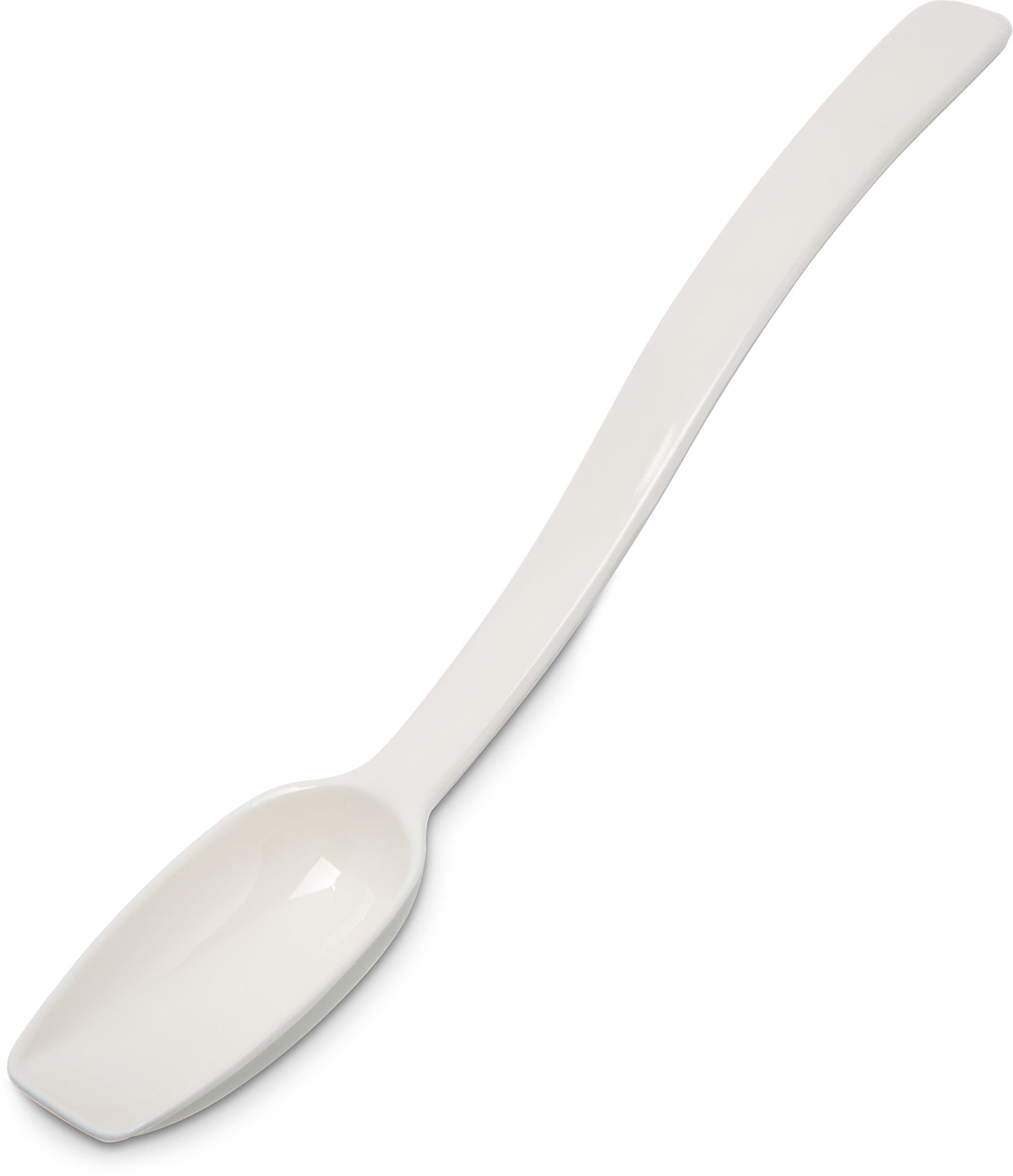 Carlisle FoodService Products 12 Pack Solid 9 Inch Spoons, Portion Control Utensils for Salads and Desserts, Durable Polycarbonate, Dishwasher-Safe, NSF Certified, Plastic, White (Pack of 12)