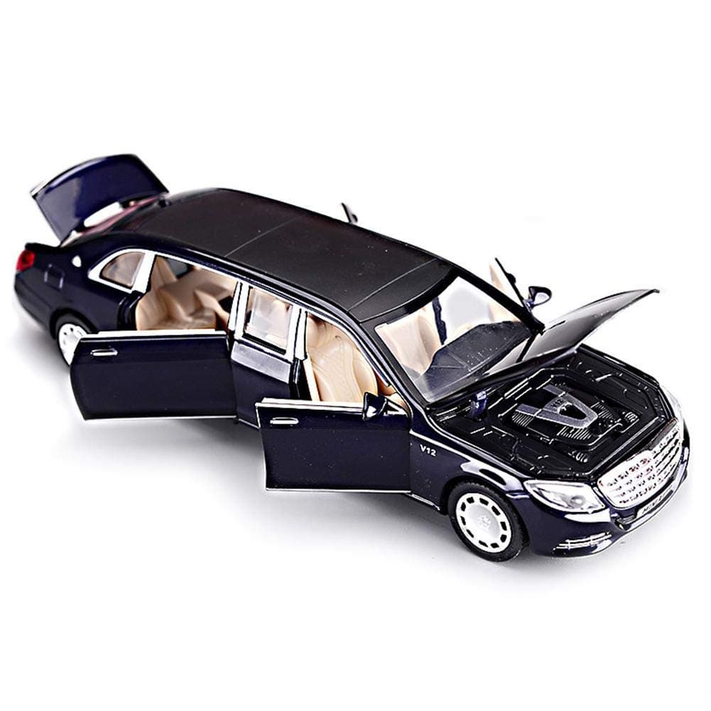 1/24 Big Maybach S600 Toy Car Metal Pull Back Diecast Car with Openable Door and Sound Light, Gifts Toys for Kids【 Multicolor 】