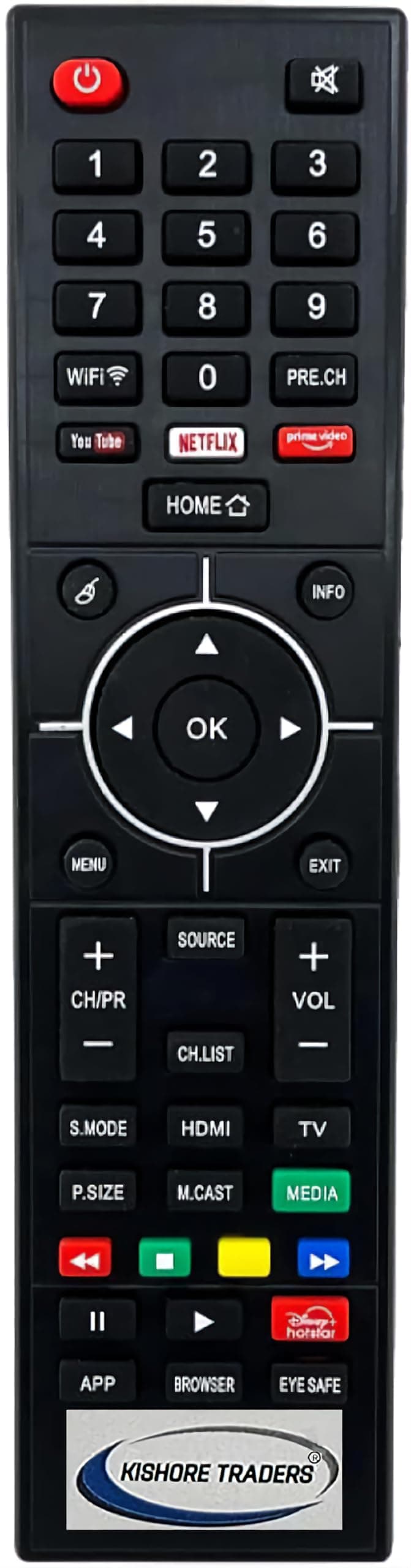 Remote Control Compatible with Foxsky Smart Led Tv WiFi Button (Please Match Your Old Remote with Given Image for Work It Must Be Exactly Same As Shown in Image)