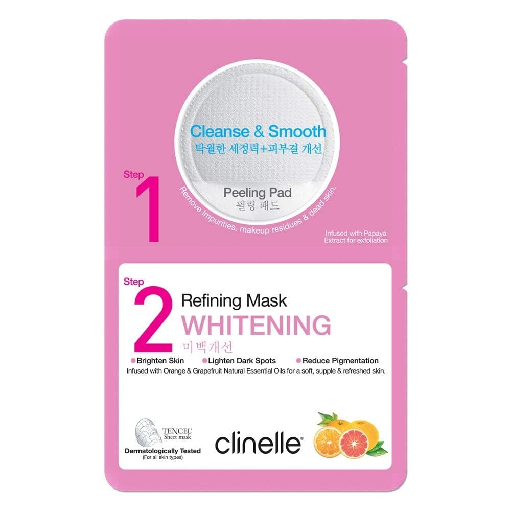 Clinelle 2-Step Peeling Pad Whitening Refining Mask - Single sheet
