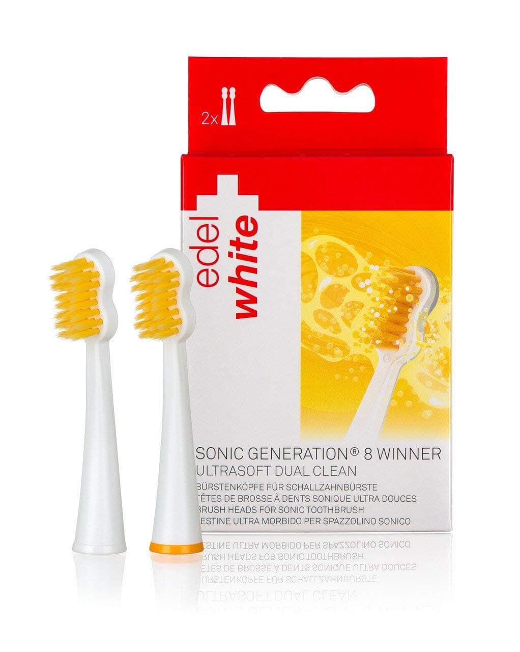 edel+white-SG8 Sonic Generation 8 Sonic Toothbrush Replacement Heads - 2-Pack