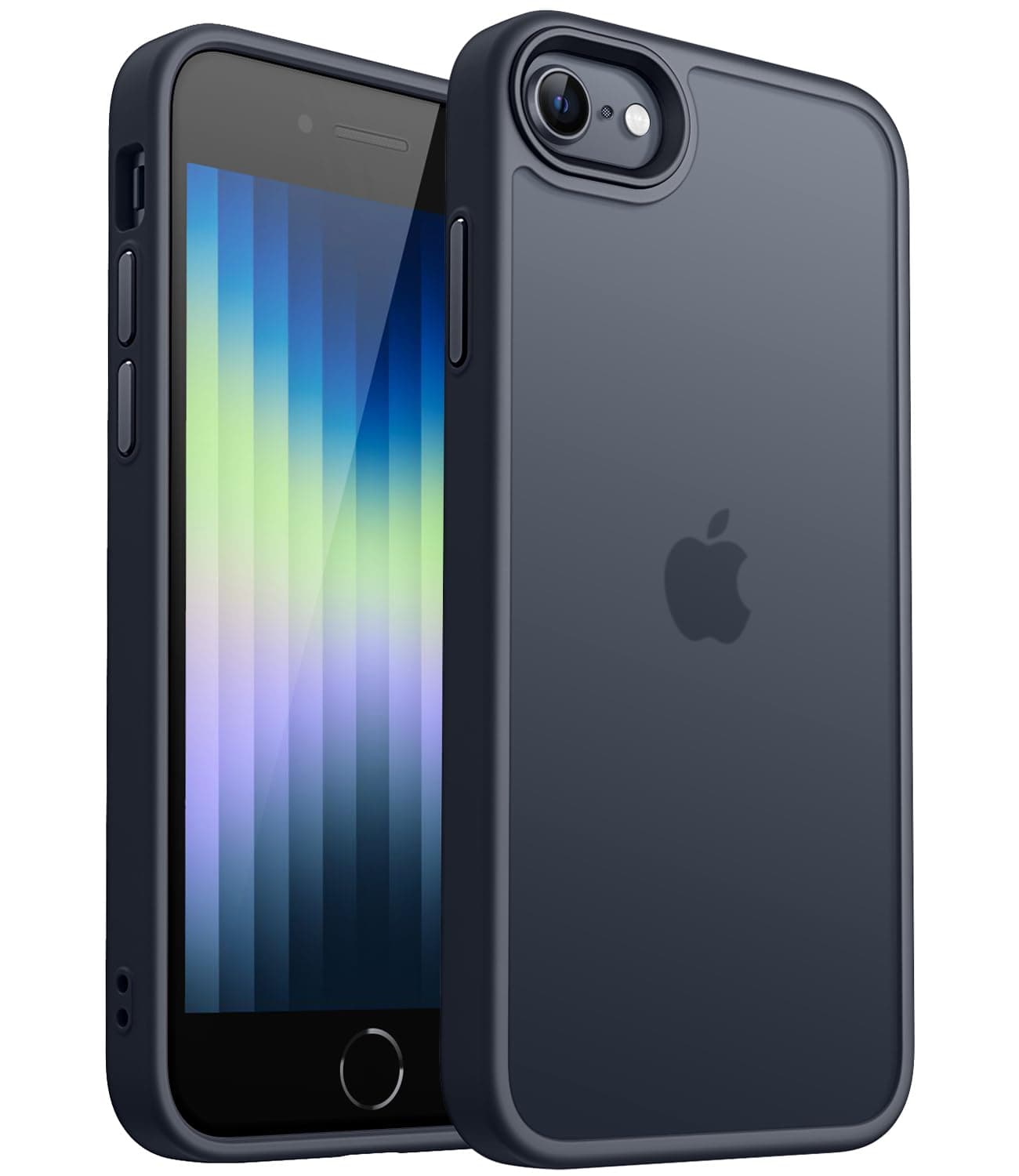 Matte Case for iPhone SE 3/2 (2022/2020), iPhone 8/7, 4.7-Inch [Military Drop Certified] Translucent Back Phone Cover, Anti-Fingerprint - Frosted Black