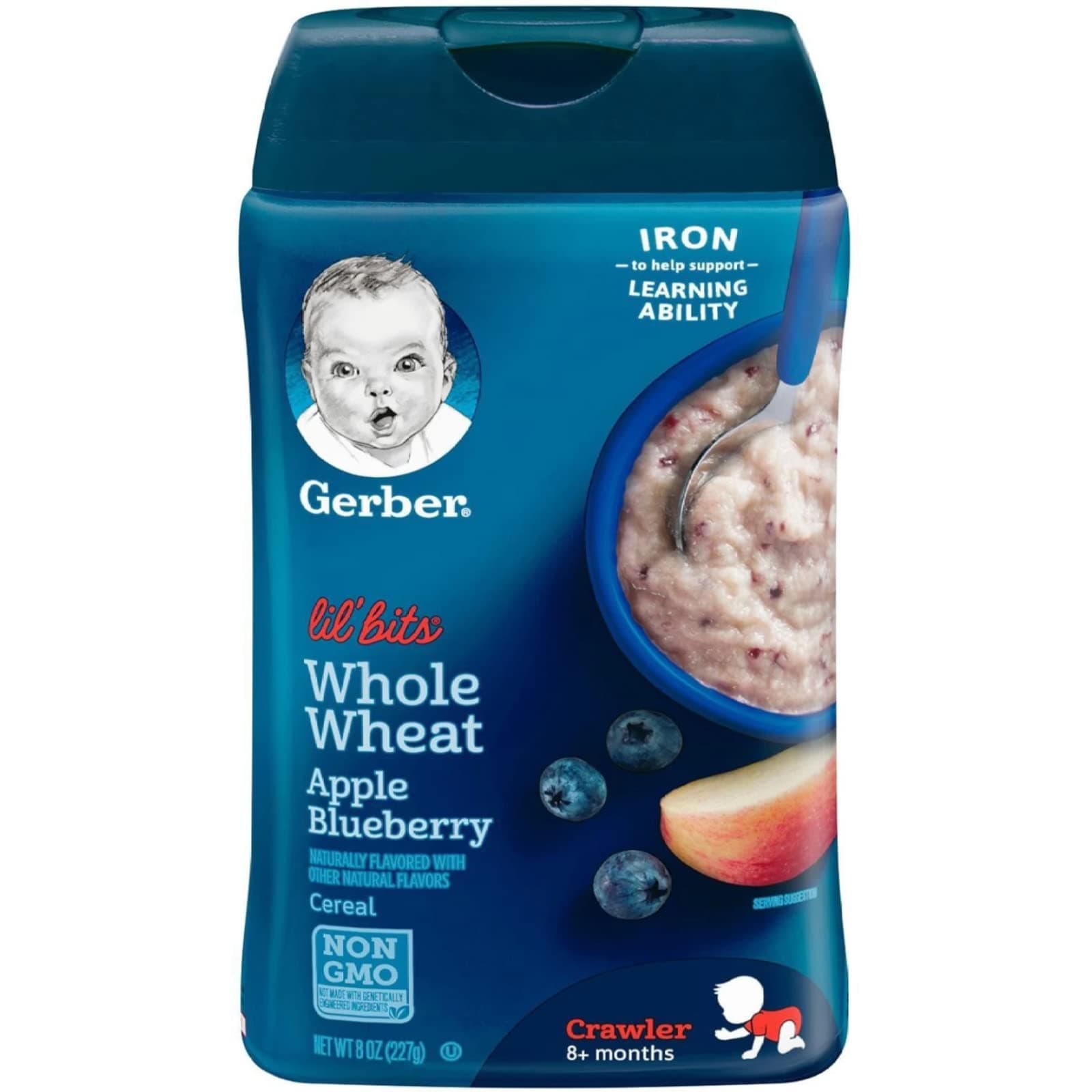 Gerber Cereal Whole Wheat, Apple Blueberry MP 2