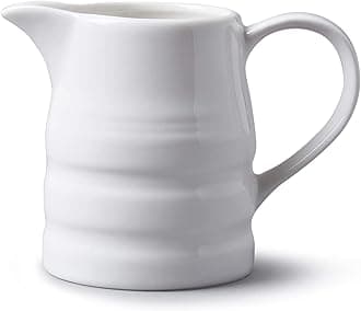 WM Bartleet & Sons 1750 T35 Porcelain Traditional Churn Jug 284ml, White