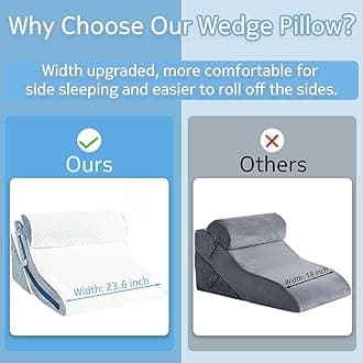 FSCGIFE 3 PCS Wedge Pillow for Sleeping, 20-in-1 Orthopedic Bed Wedge Pillow, Memory Foam Post Surgery Pillow for Back Leg Pain Relief, 3-in-1 Incline Adjustable Triangle Wedge Pillow for Acid Reflux