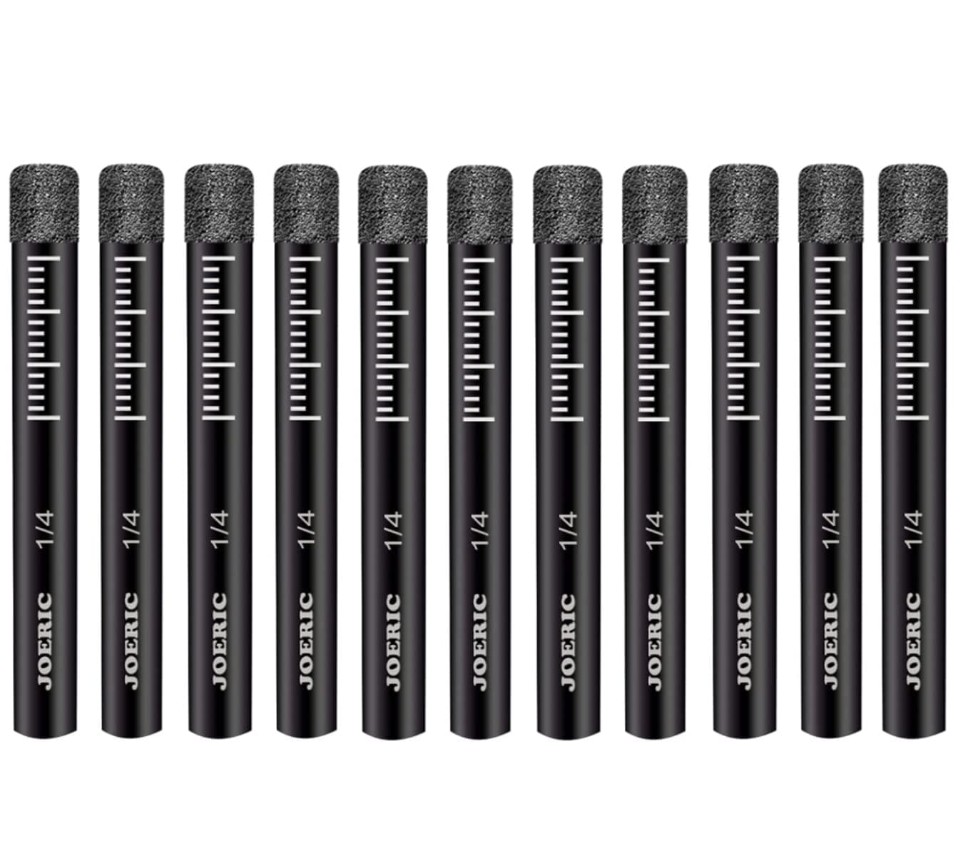 Black 1/4" Dry Diamond Drill Bits Set, 11 PCS 6mm Diamond Core Drill Bit with Storage Bottle for Granite Marble Tile Ceramic Stone Glass Hard Materials (Not for Wood)