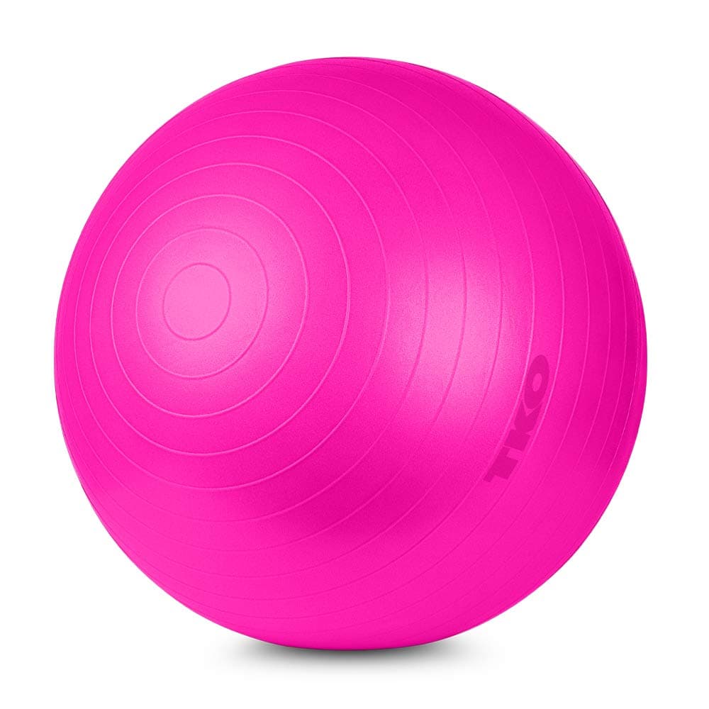 TKO Stability Exercise Ball, 55 cm, 65 cm or 75 cm - Slam Ball for Fitness, Balance, Yoga - Workout Guide and Pump Included (Pink)