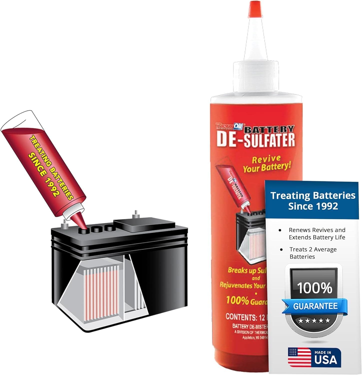 Golf Cart Restore Liquid will Refurbish, Refresh & Revive Any Sulfated Lead Acid Battery|Treats 2 Avg Batteries| 6,8,12 Volt Proven Protection|12 oz Bottle