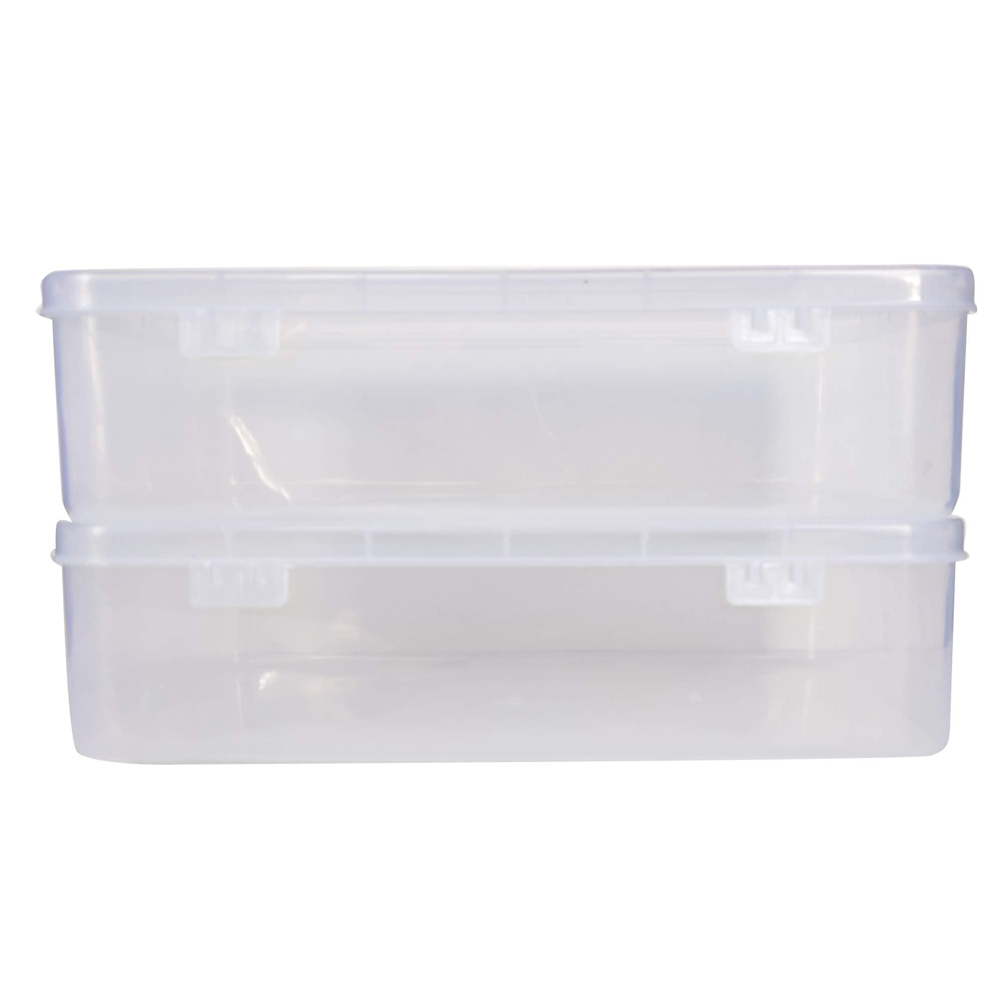 Clear Plastic Large Storage Boxes size 12.75x8x3.5 inches (set of 2)