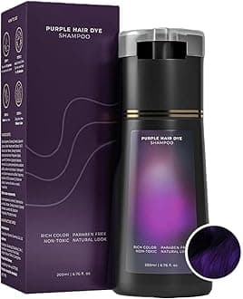 Polar Hair Dye Shampoo, Hair Color Dye Shampoo, Hair Care Instant Dye, Natural Hair Color for Gray Hair Coverage, Suitable for Women & Men (Purple)