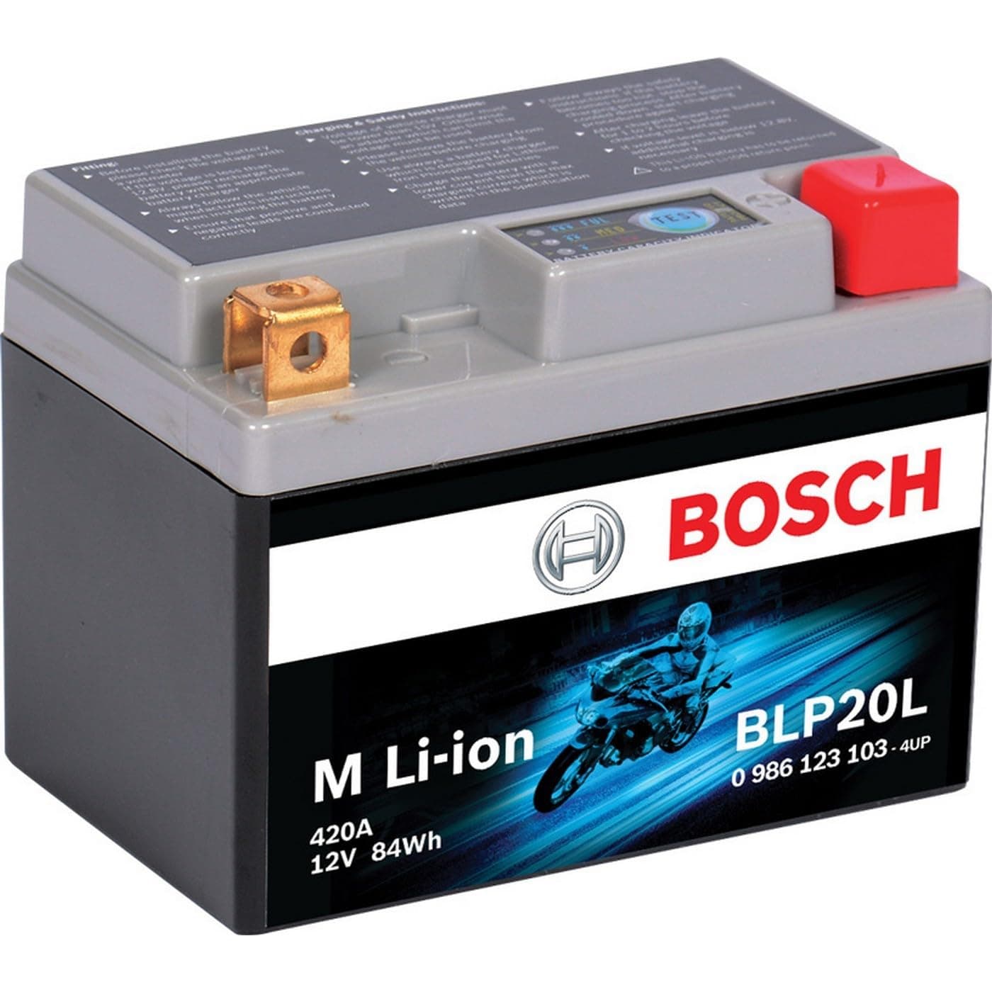 BOSCH BLP20L - Group 20-12V Lithium Battery - Powersport Li-ion Phosphate - 120A for Motorcycles, ATV/UTV, Snow Mobiles, Personal Watercrafts, Scooters and Jet Skis - 6.89″ x 3.43″ x 6.10″